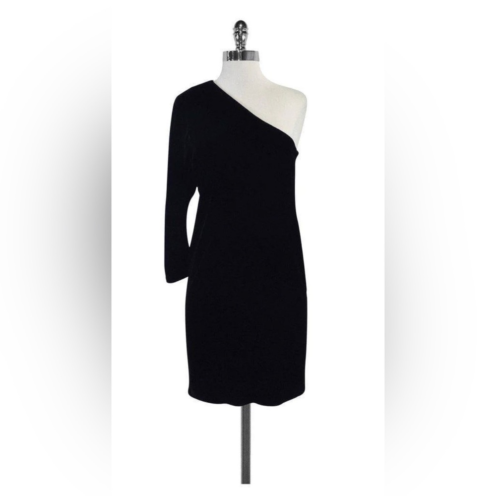 Theory - Black Velvet One Shoulder Birkita Dress Sz 4 NWT